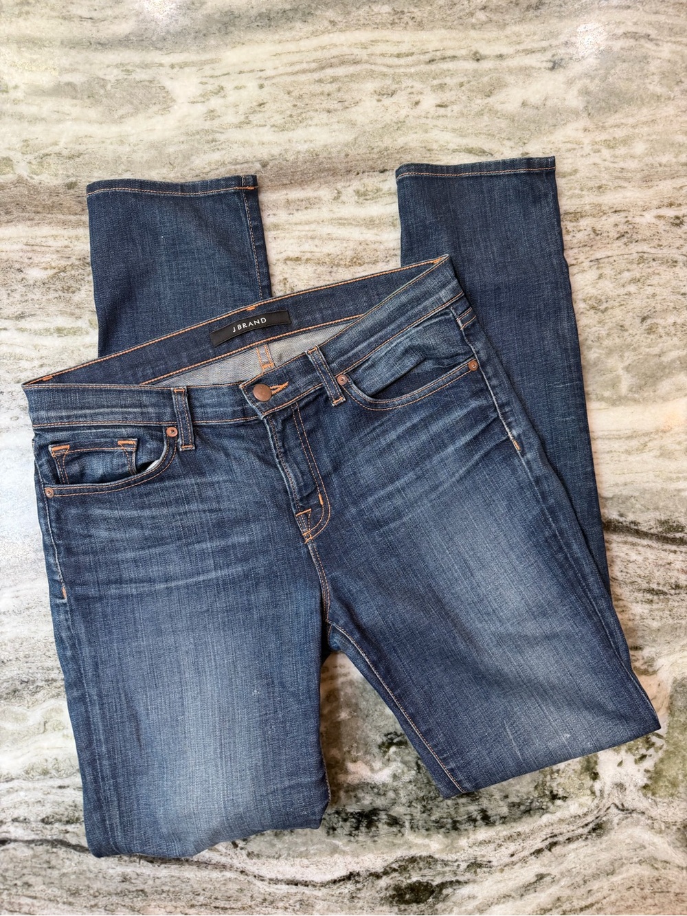J Brand Medium Blue Straight-Leg Jeans
Size 29